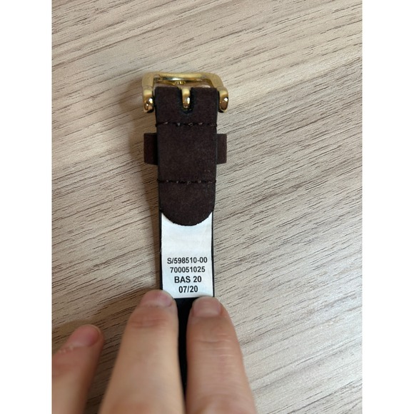 Banana Republic Suede Belt Dark Brown Gold Buckle XS - Picture 2 of 4